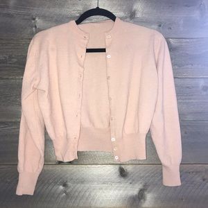 Cute Pink Crop Cardigan